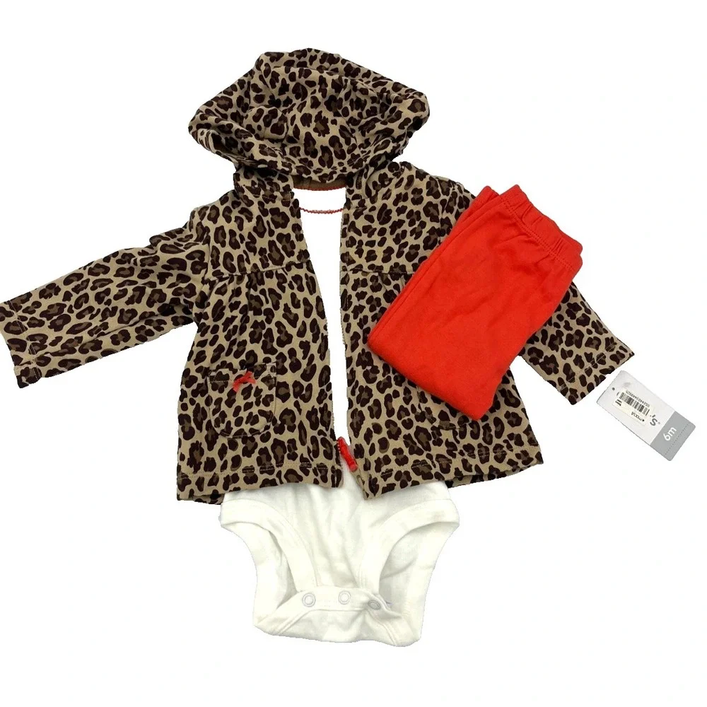 Carter's Baby Three‎ Piece Set Hoodie Bodysuit Leggings 06 months New